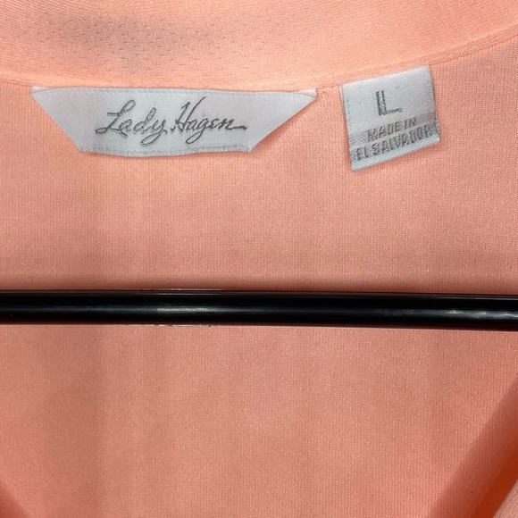 Lady Hagen Peach Golf Polo Tee - Picture 4 of 4